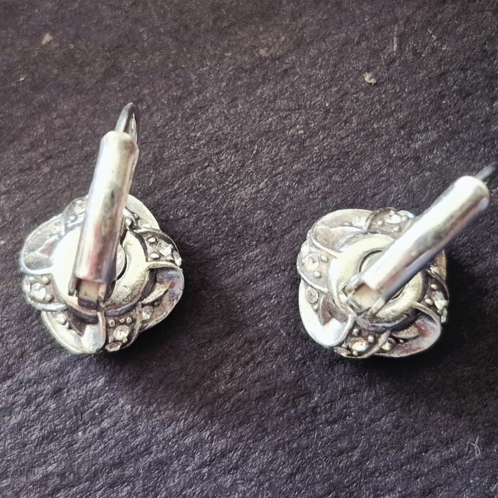 Brighton Elegant Silver and Blue Crystal Earrings - Picture 3 of 3